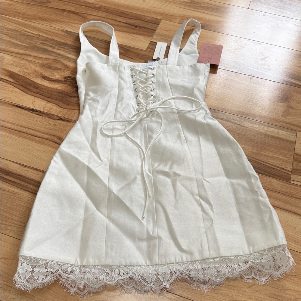 Anthropologie Mare Mare Sold OUT Elegant White Lace Trim Slip Dress